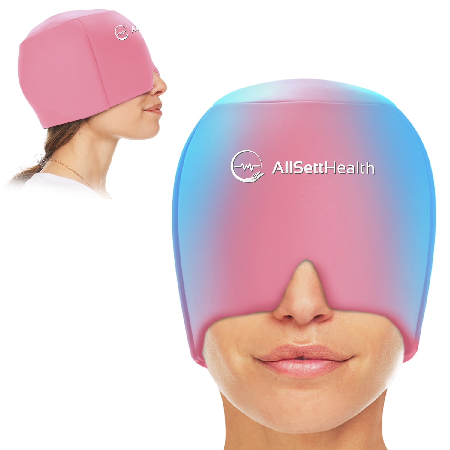 AllSett Health Form Fitting Migraine Relief Ice Head Wrap Headache