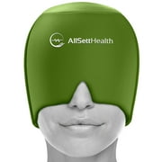 AllSett Health Form Fitting Migraine Relief Ice Head Wrap | Headache and Migraine Hat | Hot and Cold Therapy for Puffy Eyes, Tension, Sinus and Stress Relief
