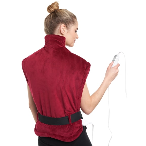 AllSett Health Heating Pads, Weighted Heating Pad for Neck, Shoulders and Back, 35" x 27", Red