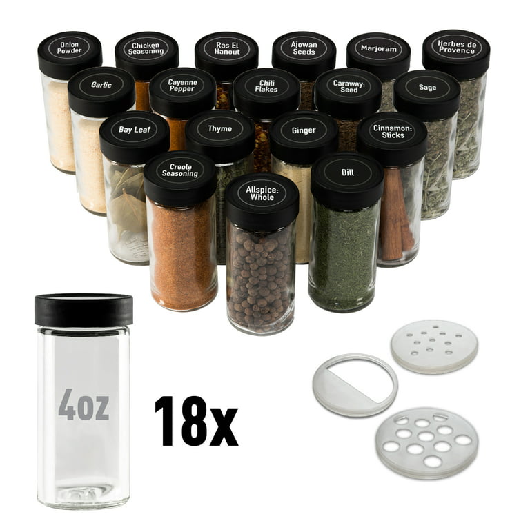 https://i5.walmartimages.com/seo/AllSpice-4-Ounce-Glass-Spice-Jars-Same-Size-as-Penzeys-and-Spice-House-with-Black-Plastic-Lids-and-3-Styles-of-Shaker-Tops-18-Pack_5d652726-0cdc-4365-9d1c-72c8618e06c3.1ac37fca42a7323517fd97609613eadb.jpeg?odnHeight=768&odnWidth=768&odnBg=FFFFFF
