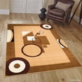 thumbnail image 1 of AllStar Brown Area Rug. Contemporary. Abstract. Traditional. Geometric. Formal. Shapes. Squares. Circles (7' 7" x 10' 6"), 1 of 7