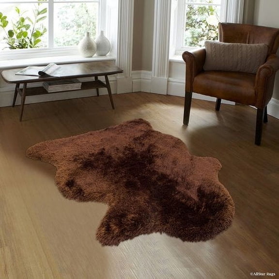 AllStar Rugs FauxHand-Tufted Chocolate Area Rug