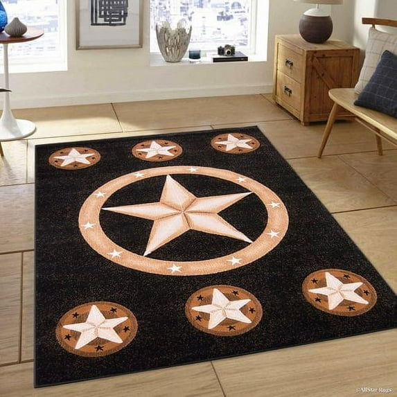 AllStar Rugs Hand-Tufted Black Area Rug