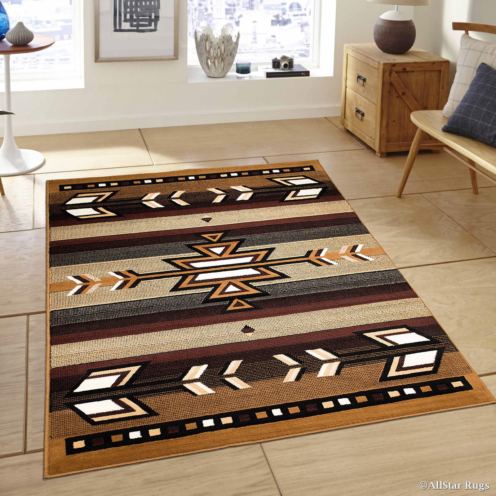 AllStar Rugs Nature Persian Area Rug, Brown, 5.2