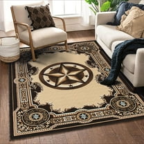 AllStar Rugs Western Texas Star Design Area Rug, 4' 11" x 6' 11"
