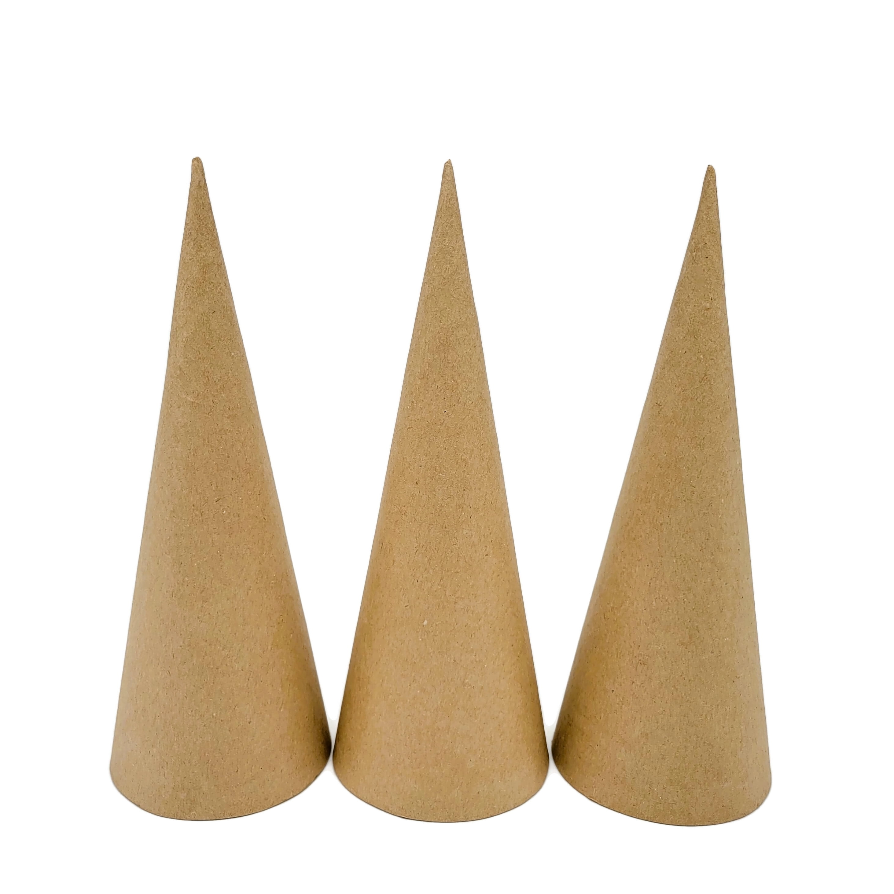 AllStellar Paper Mache Cones Open Bottom 10.63x4 in. Set of 3 (Medium) -  For DIY Art Projects, Crafts and Decorations!