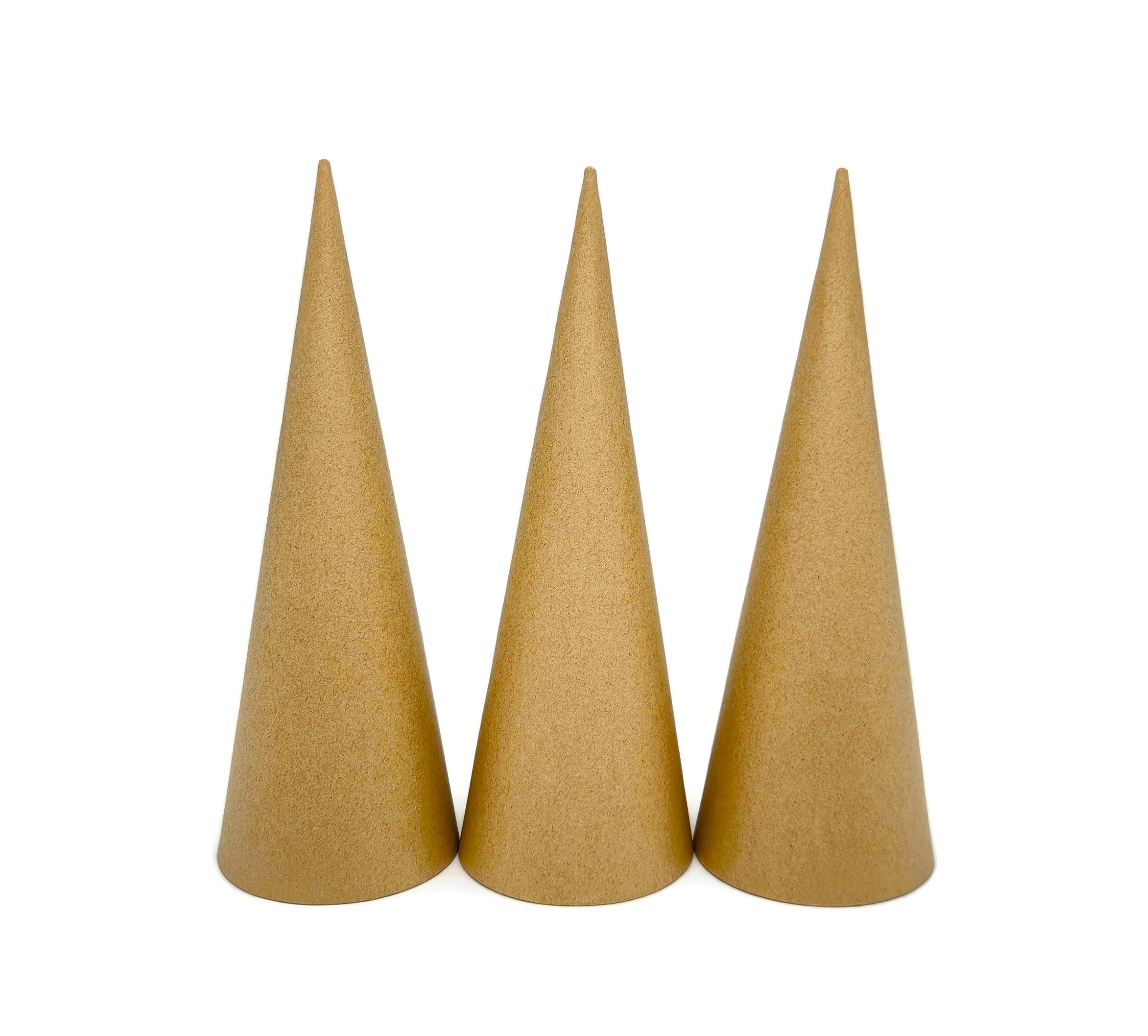 AllStellar Paper Mache Cones Open Bottom 12.2x4.5 in. Set of 3 (Medium