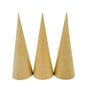 AllStellar Paper Mache Cones Open Bottom 13.75x5 in. Set of 3 Large - For DIY Art Projects, Crafts and Decorations!