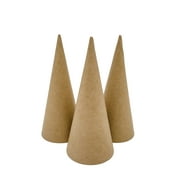 AllStellar Paper Mache Cones Open Bottom 7X3 in. Set of 3 Small - For DIY Art Projects, Crafts and Decorations!