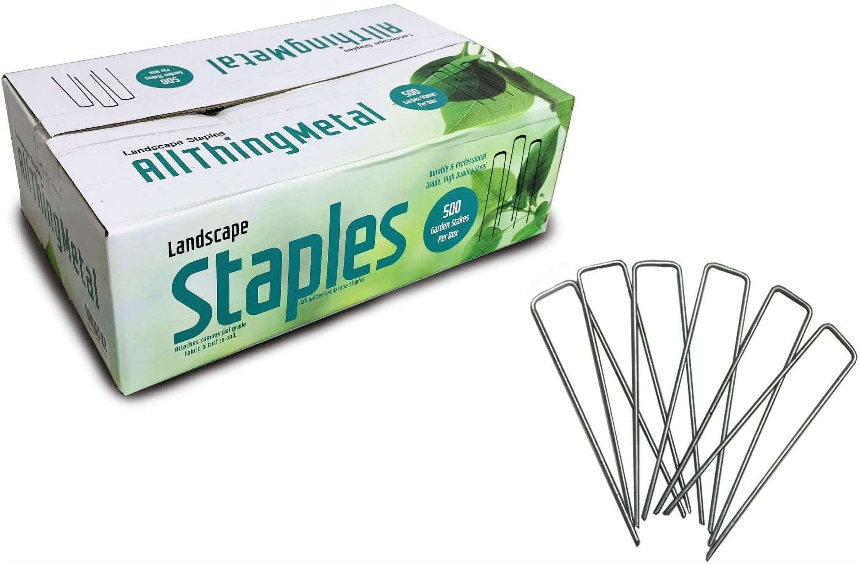 Heavy-Duty Galvanized Steel Landscape Staples, 6-Inch, 500-Pack