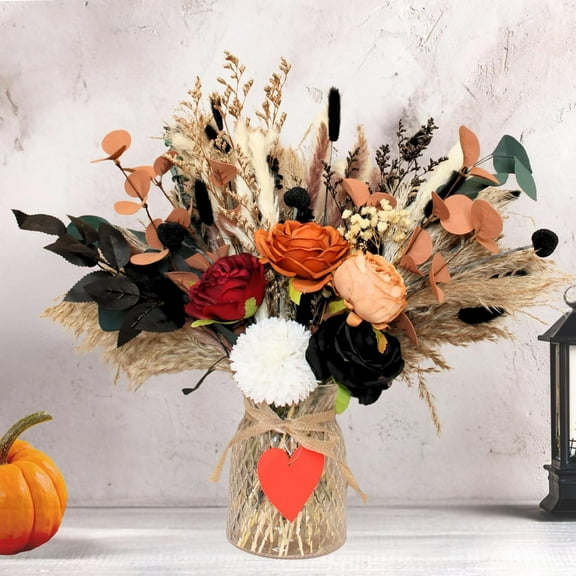 Fall Flower Arrangements in Vase 100pcs, Fall Centerpieces for Tables, Coffee Dining Table Centerpiece Decor for Home, Thanksgiving Christmas Winter Decorations, Centro De Mesa De Otoño