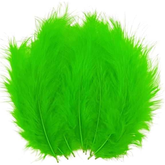 AllWays Plaza 100pcs Yellow Green Feathers Fluffy Turkey Marabou Feathers 4-6 Inches for Crafts Dream Catcher Fringe Trim Colored Feathers Fly Tying Material
