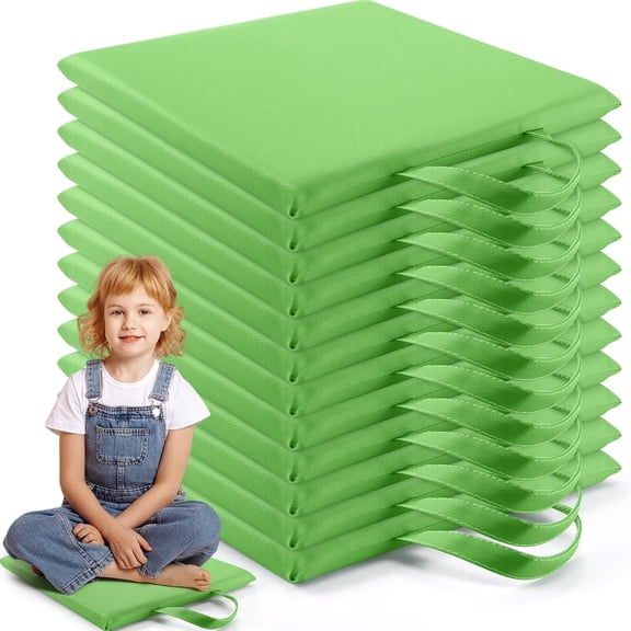 AllWays Plaza  12 Pcs 12'' Square Floor Cushions for Kids Classroom Flexible Floor Seating Elementary with Handles Classroom Carpet Cushions for Adults Toddlers Daycare Preschool School