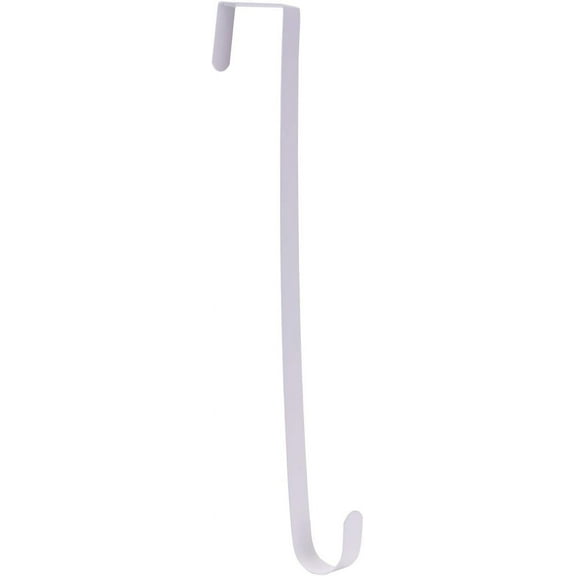 AllWays Plaza 15" Wreath Hanger for Front Door,Sturdy Steel Wreath Door Hanger,Over The Door Hanger Hook (White,1)