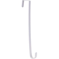 AllWays Plaza 15" Wreath Hanger for Front Door,Sturdy Steel Wreath Door Hanger,Over The Door Hanger Hook (White,1)