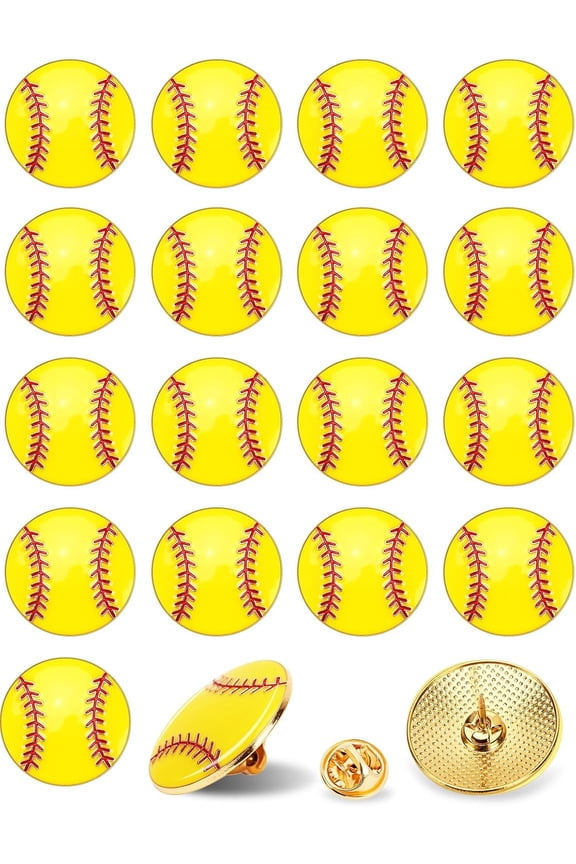 AllWays Plaza 28pcs Softball Enamel Pins Sports Lapel Pins for Softball Lovers Party Birthday Themed Party Decorations Supplies Favors Backpack Hat Decor Accessories