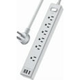 thumbnail image 1 of AllWays Plaza 6Ft Power Strip Surge Protector - Extension Cord with 6 AC Outlets and 3 USB Ports for Home, Office, Dorm Essentials, 1680 Joules, ETL Listed, Grey, 1 of 11