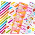 thumbnail image 1 of AllWays Plaza Birthday Wrapping Paper Sheet - 12 Sheets Rainbow Clouds and Birthday Celebratory Design Folded Flat for Party, Baby Showers - 19.7 Inch X 30 Inch Per Sheet, 1 of 15