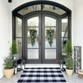 thumbnail image 1 of AllWays Plaza Cotton Buffalo Plaid Rug 27.5"x43" Navy Blue and White Checked Rug Washable Doormats Indoor Outdoor Rugs for Layered Front Door Mats, Porch, Kitchen, Farmhouse, Entryway, 1 of 16