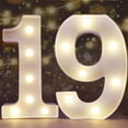 thumbnail image 1 of AllWays Plaza Decorative Led Light Up Number Letters, White Plastic Marquee Number Lights Sign for 19th Birthday Party Wedding Decor Battery Operated Number (19), 1 of 13