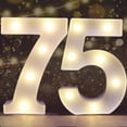 thumbnail image 1 of AllWays Plaza Decorative Led Light Up Number Letters, White Plastic Marquee Number Lights Sign for 75th Birthday Party Wedding Decor Battery Operated Number (75), 1 of 13