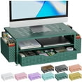 thumbnail image 1 of AllWays Plaza Desk Organizers and Accessories, Monitor Stand with Drawer and 2 Pen Holder, Desktop Organizer Suitable for Offices and Dormitories (Green), 1 of 16