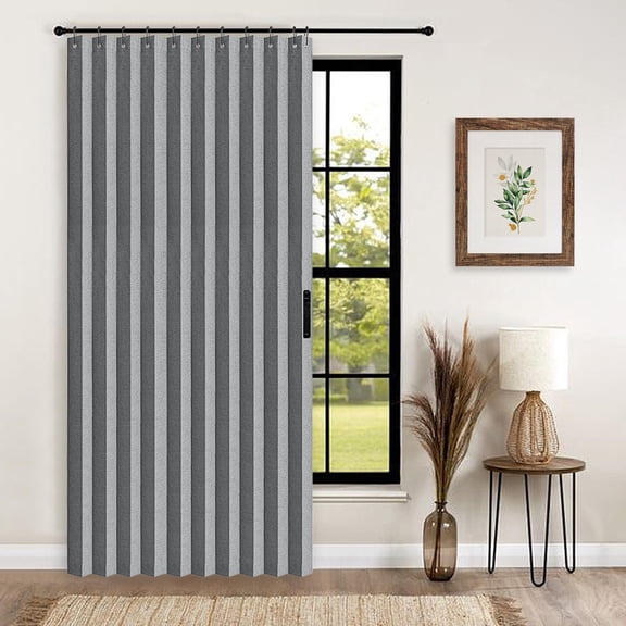 AllWays Plaza Door Way Privacy Curtain - Closet Curtain for Open Closet, Laundry Room Drapes for Doorway and Hanging Privacy Curtains Wall for Room Separation, 1 Panel with Tieback, W52 x L78, Grey