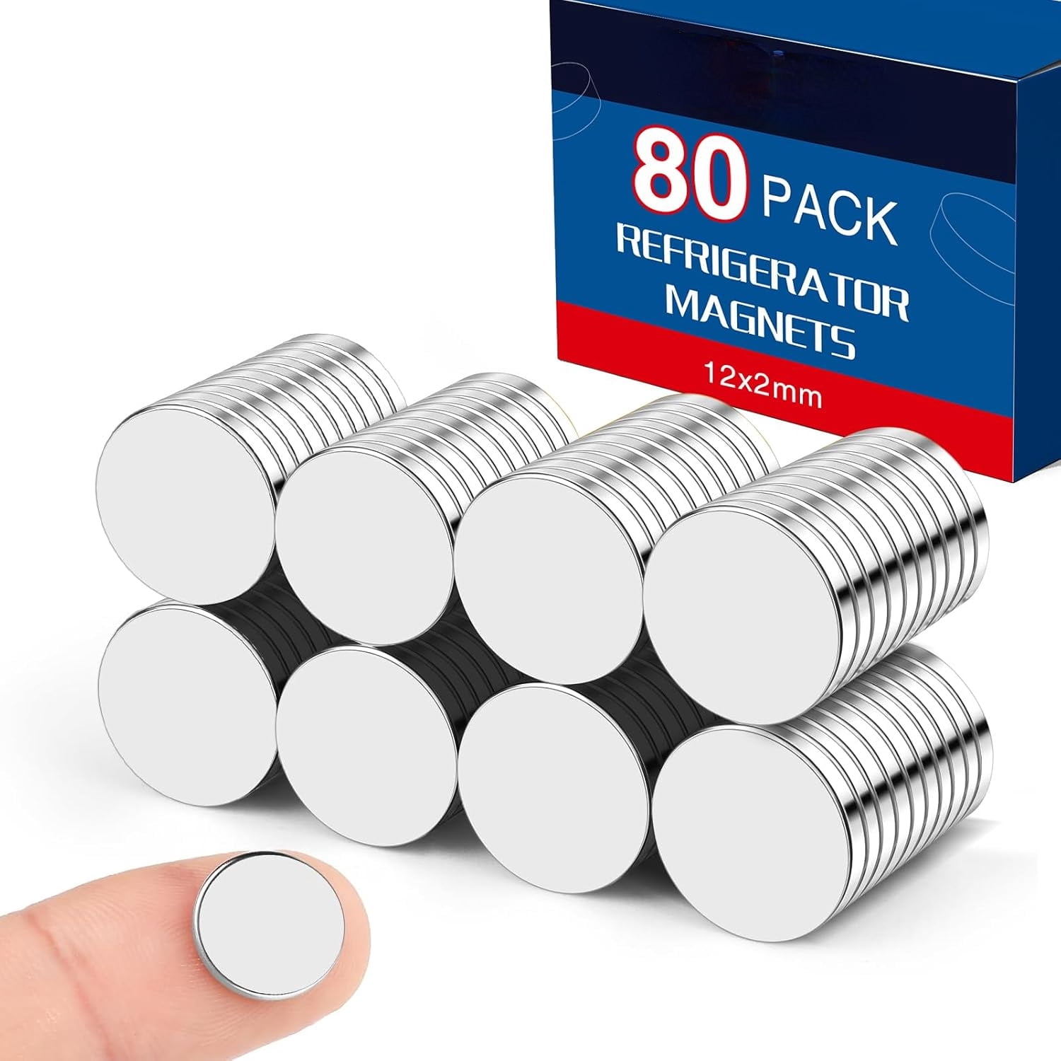 AllWays Plaza Fridge Magnets, Refrigerator Magnet, Small Strong Magnets, Neodymium Magnet for Crafts, DIY, Fridge, Miniatures, Whiteboard, Office, Kitchen, Dry Erase Board - 80 PCS