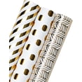 thumbnail image 1 of AllWays Plaza Gold Birthday Wrapping Paper Roll - Mini Roll - 3 Rolls - 17 Inch x 120 Inch Per roll - Gold Design for Birthday, Baby Shower, Wedding, Party, Holiday, 1 of 7