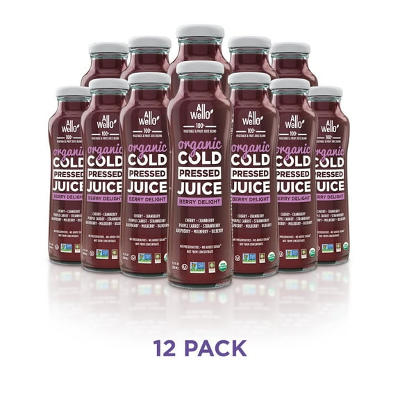 AllWellO Berry Delight Organic ColdPressed Juice, 11.1 fl oz, 12Pack