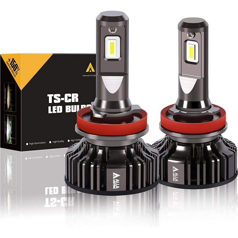 Alla Lighting 10000 Lumen Canbus H11B LED Headlights Bulbs (Off-Road) H9B H11B Bulbs Extremely Super Bright Replacement, 6000k-6500k Xenon White