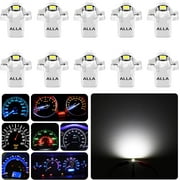 Alla Lighting 10pcs B8.3d Base Car Truck Dashboard Instrument Panel Gauge Cluster LED Lights Bulbs, Super Bright White WLJH T4.2 LED Bulb PC195 PC194 PC168