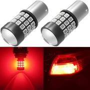 Alla Lighting 1157 7528 LED Strobe Flashing Brake Lights Bulbs 2835-SMD 2057 Red LED Stop TaIl Lights Replacement for Cars, Trucks, Motorcycles (Set of 2)