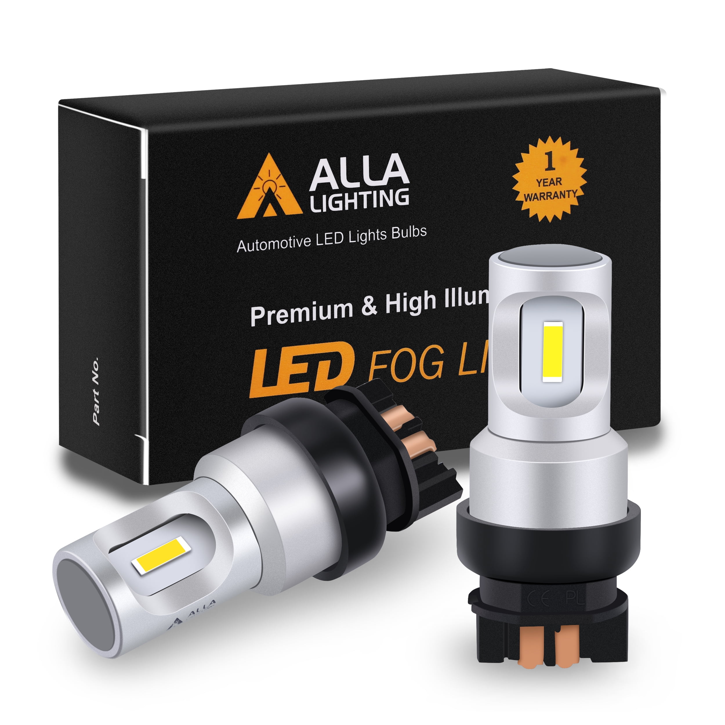 Alla Lighting 12182 PW24W LED Bulbs DRL Daytime Running Lights(DRL), Brake Lights, Turn Signal Lights, 6000K Xenon White 5W Replacement for 2012-2015 BMW F30 3 Series