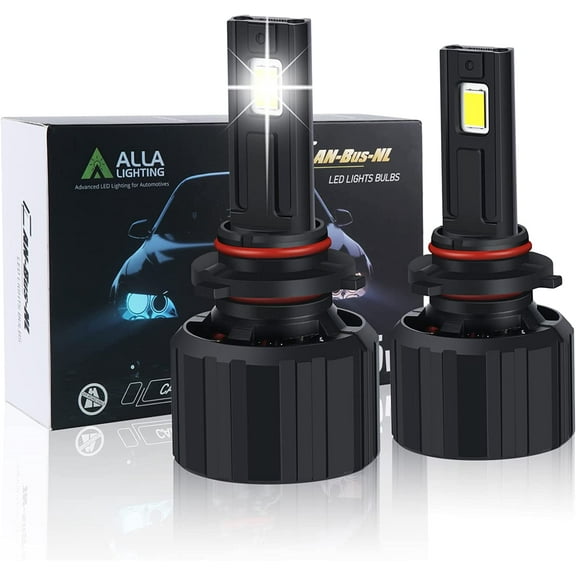 Alla Lighting 16000Lms CANBus HB3 9005 LED Headlights Bulbs, 6500K Xenon White, Xtreme Super Bright High Beam or Low Beam Conversion Kits Replacement