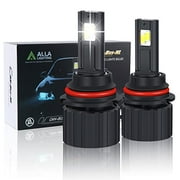 Alla Lighting 16000Lms CANBus HB5 9007 LED Headlights Bulbs, 6500K Xenon White, Xtreme Super Bright Dual Hi/Low Beam Conversion Kits Replacement
