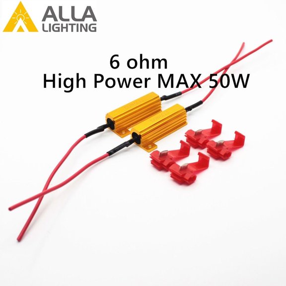 Alla Lighting 27 Watt (at 12.8V) Load Resistors Equalizer for Fix LED Turn Signal Lights Flickering, Fog Light Bulb Out Error Code or Fast Blinking