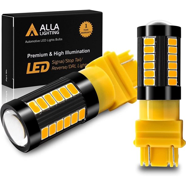Alla Lighting T25 3457 3157 Switchback LED Turn Signal Lights Dual Color 6000K White/Amber Yellow 12V 4157NAK 3457AK 4057 3057 3757AK 5702AK 4157AK