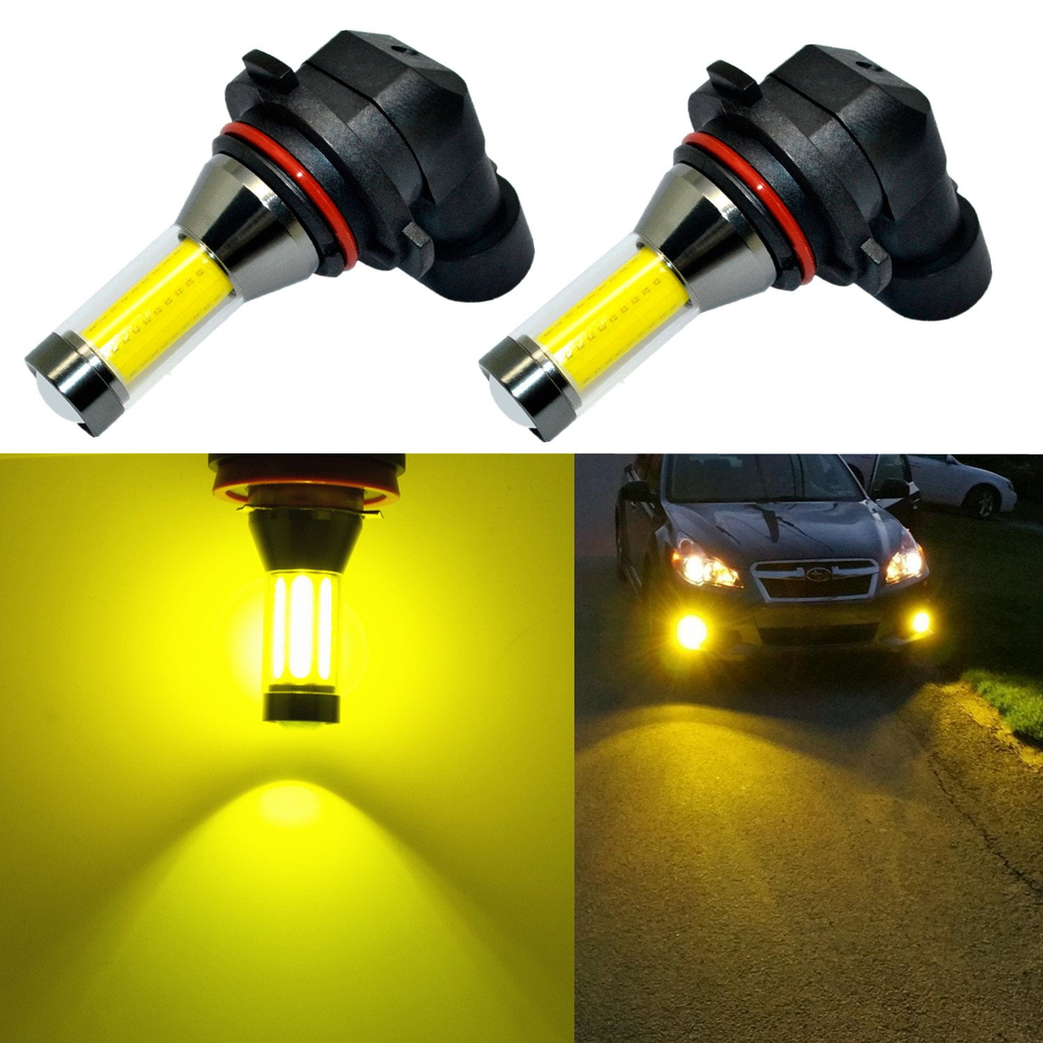 1797 H3 Fog LED Light Bulbs Amber Yellow 3000K White 6000K Dual Color for  Trucks Cars Lamps DRL Daytime Running Lights Kit Replacement Bulb 12V 30W  2800LM Super Bright COB Chips Pack