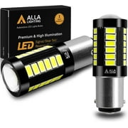 Alla Lighting 2800lm BAY15D Base 7528 1157 LED Bulbs, 6000K Xenon White Turn Signal/Brake Lights Tail Lights Bulbs Xtreme Super Bright 5730 33-SMD 12V Lamps 3496 2357 2057 1034 198