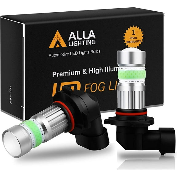 Alla Lighting 2800lm H10 9145 LED Fog Lights Bulbs 8000K Ice Blue Xtreme Super Bright Fog Light COB-72 PY20D 9140 9155 9040 9045 Replacement