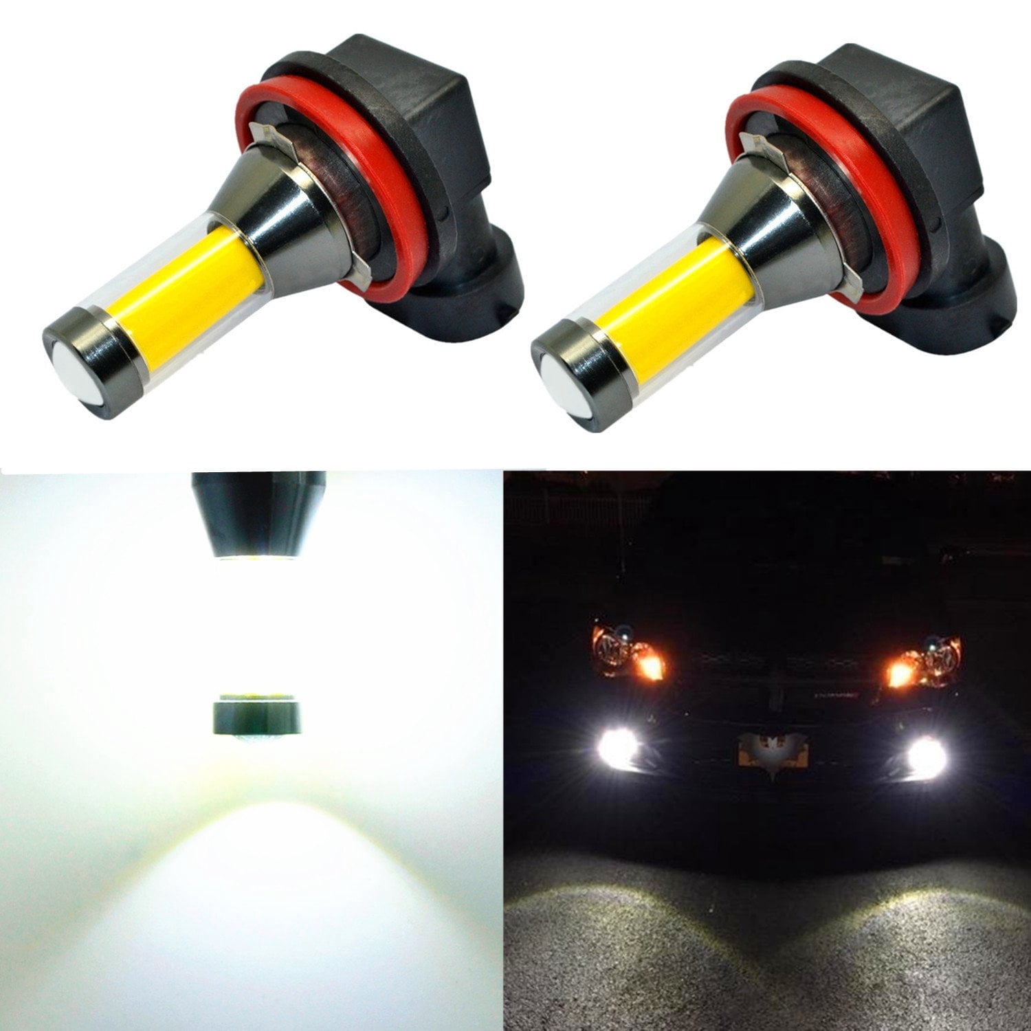 Alla Lighting 2800lm H8 H16 H11 LED Fog Lights Bulb Xtreme Super Bright ...