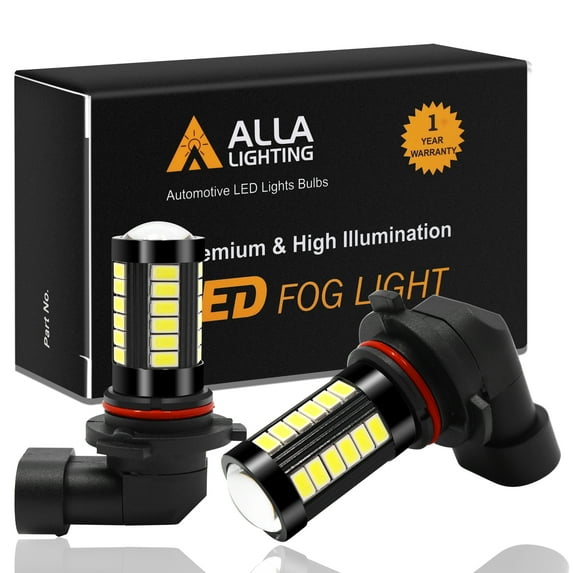 Alla Lighting 2800lm HB4 9006 LED Fog Lights Bulb Xtreme Super Bright 5730-33 LED Replacement for Cars, Trucks, 6000K Xenon White (Set of 2)