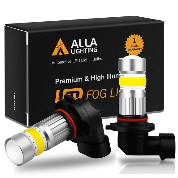 Alla Lighting 2800lm HB4 9006 LED Fog Lights Bulb Xtreme Super Bright COB-72 LED Replacement for Cars, Trucks, 3000K Amber Yellow (Set of 2)