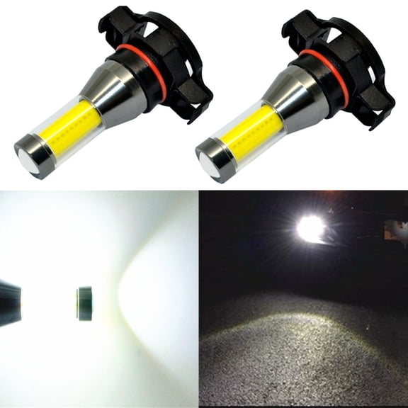 Alla Lighting 2800lm PSX24W 12276 2504 LED Fog Lights Bulb Xtreme Super Bright COB-35 LED Replacement for Cars, Trucks, 6000K Xenon White (Set of 2)