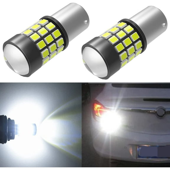Alla Lighting 2pcs Super Bright 1156 White LED Bulbs Rear Turn Signal Light Back-up Reversing Lamps Replacement for 2004-2007 Optra