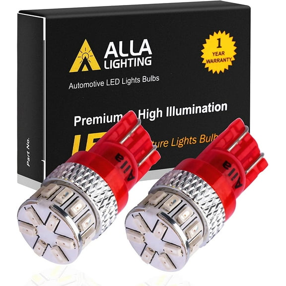 Alla Lighting 2pcs Super Bright 194 194NA Red LED Bulbs Front Side Marker Light Replacement for 1997-2014 Expedition