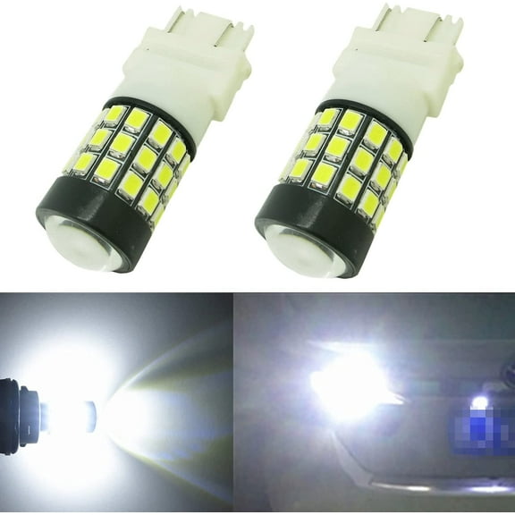 Alla Lighting 2pcs Super Bright 3157 3157KX 3157K White LED Bulbs Back Up Reverse Lights Front Rear Turn Signal Lights Brake Lights Stop Light Light Lamps for 2003-2017 Express 1500 2500 3500