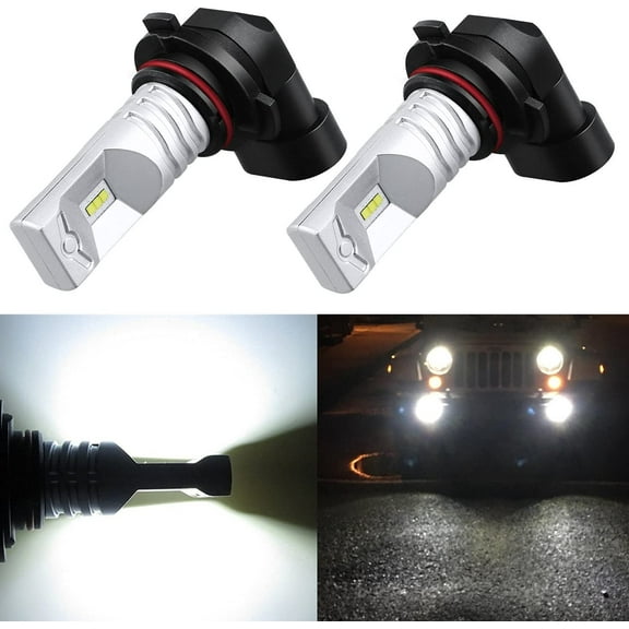 Alla Lighting 2pcs Super Bright 6000K White 9006 HB4 9006LL LED Bulbs Front Fog Light Lamps for 2004 2005 2006 2007 Highlander