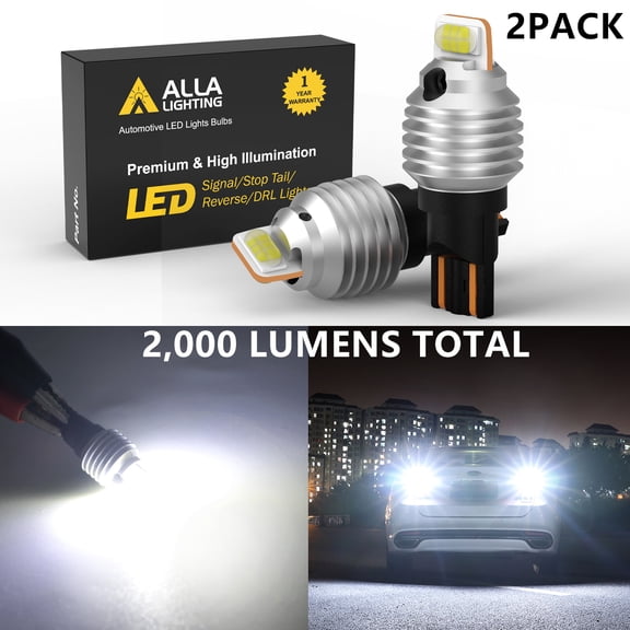 Alla Lighting 2pcs Super Bright 6000K White 921 W16W LED Bulbs Back-up Reverse Lights 3rd Brake Lights Stop Light Lamps for 2000 2001 2002 2003 2004 2005 2006 2007 2008 2009 2010 2011 2012 2013 Tundra